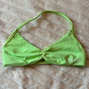 DFYNE Neon Green Women's sports bra